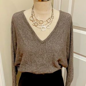 BCBGMAXAZRIA Sweater Brown with golden thread